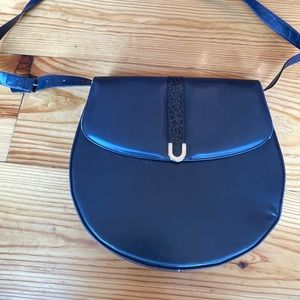 Bally Navy Blue Half Moon Bag